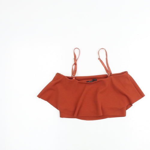 Quiz Womens Orange Polyester Cropped Tank Size 10 Square Neck