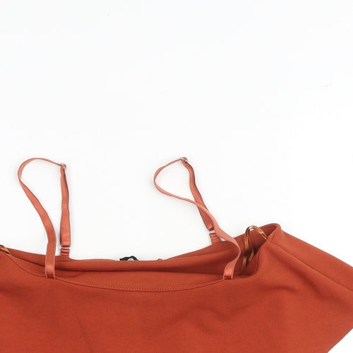 Quiz Womens Orange Polyester Cropped Tank Size 10 Square Neck