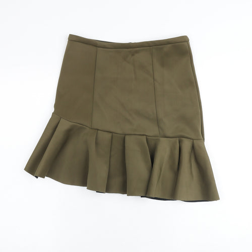 Seed Womens Brown Polyester Trumpet Skirt Size M Zip