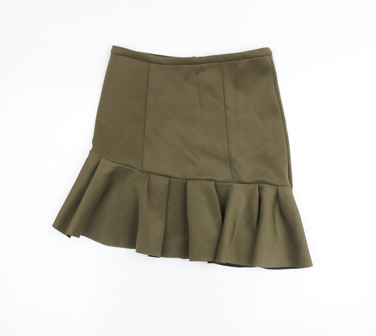 Seed Womens Brown Polyester Trumpet Skirt Size M Zip