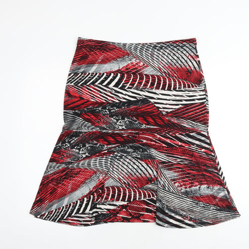BASSINI Womens Multicoloured Geometric Polyester Trumpet Skirt Size 34 in
