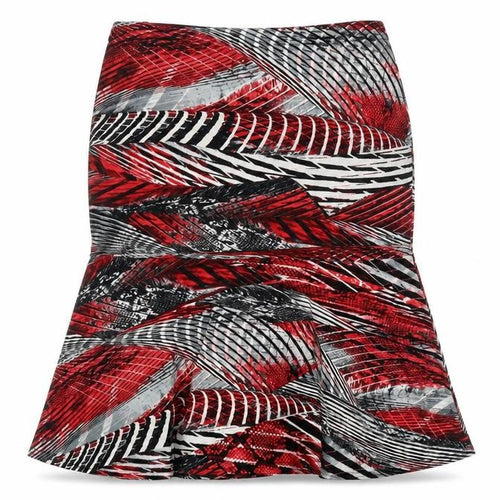 BASSINI Womens Multicoloured Geometric Polyester Trumpet Skirt Size 34 in