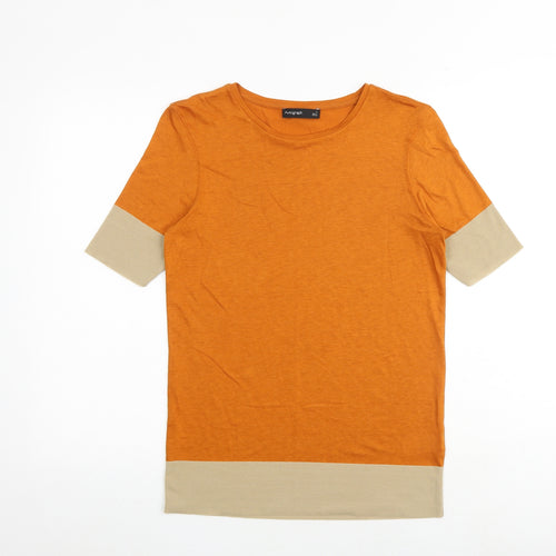 Autograph Womens Orange Lyocell Basic T-Shirt Size 12 Round Neck
