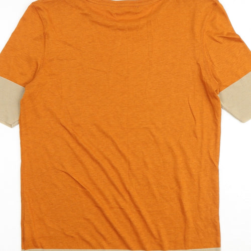 Autograph Womens Orange Lyocell Basic T-Shirt Size 12 Round Neck
