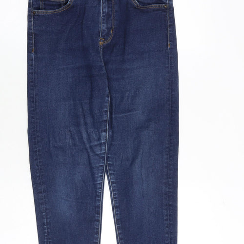 Marks and Spencer Womens Blue Cotton Skinny Jeans Size 10 Regular Zip
