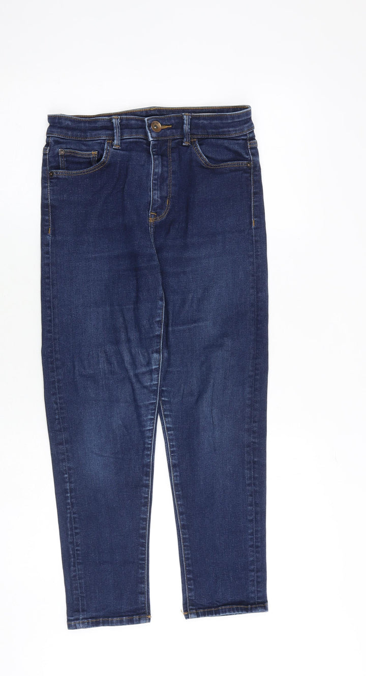 Marks and Spencer Womens Blue Cotton Skinny Jeans Size 10 Regular Zip