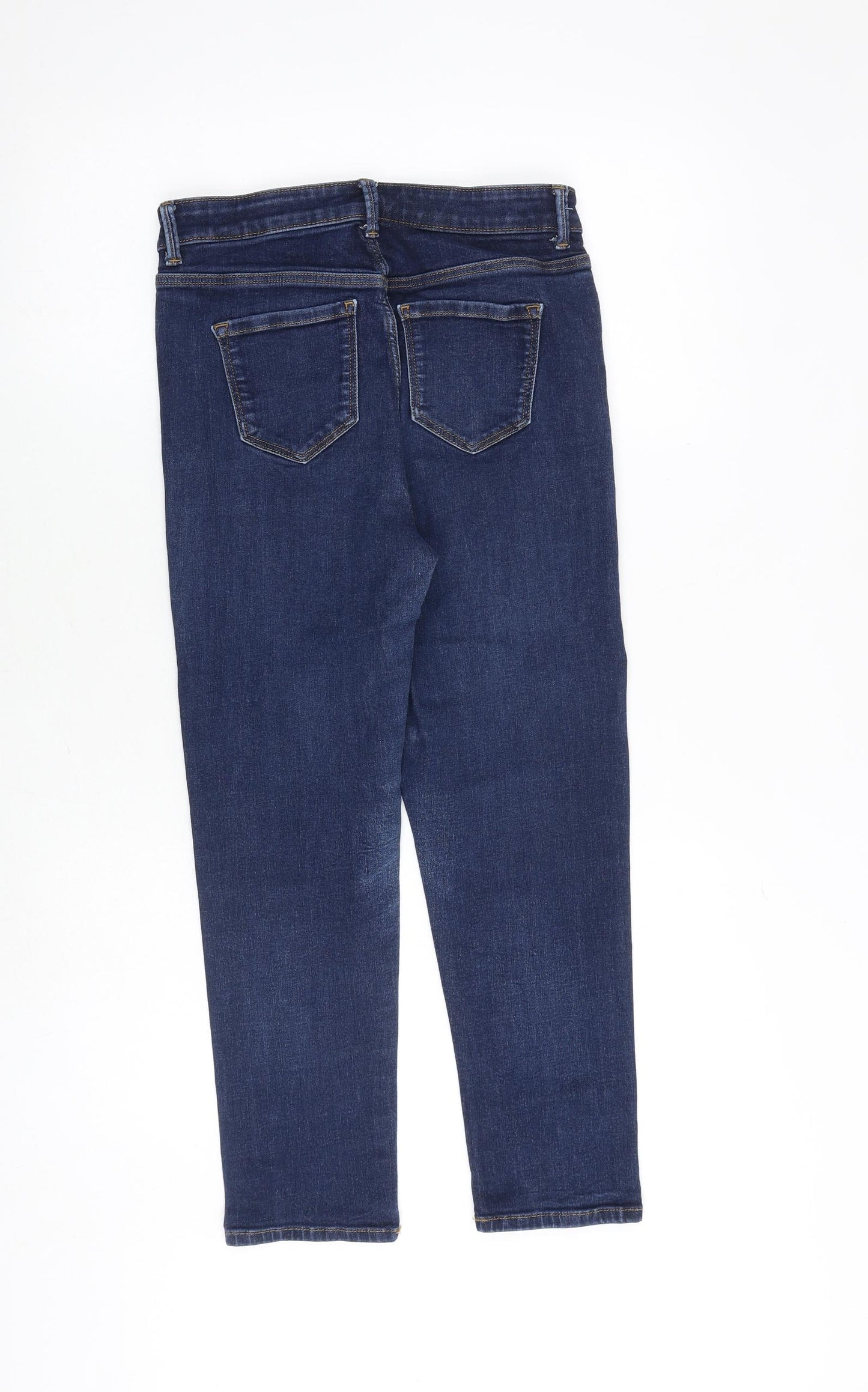 Marks and Spencer Womens Blue Cotton Skinny Jeans Size 10 Regular Zip