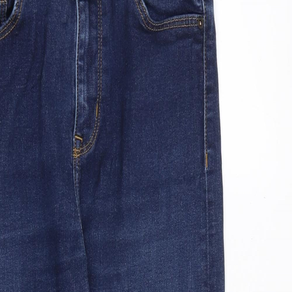 Marks and Spencer Womens Blue Cotton Skinny Jeans Size 10 Regular Zip
