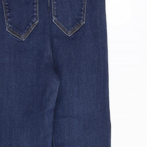 Marks and Spencer Womens Blue Cotton Skinny Jeans Size 10 Regular Zip