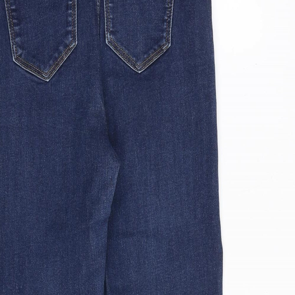 Marks and Spencer Womens Blue Cotton Skinny Jeans Size 10 Regular Zip