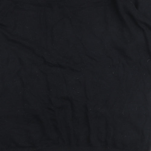 Warehouse Womens Black Round Neck Cotton Pullover Jumper Size 8