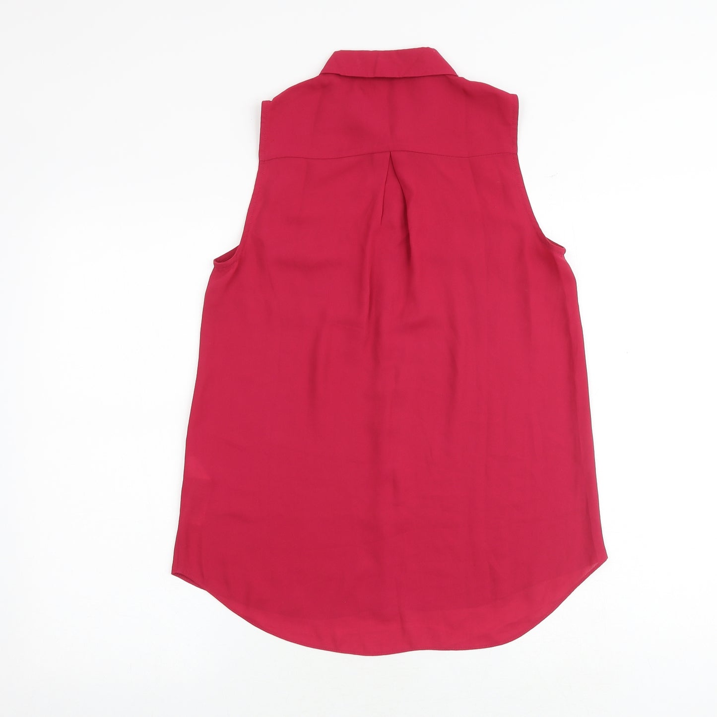 New Look Womens Pink Polyester Basic Tank Size 10 Collared