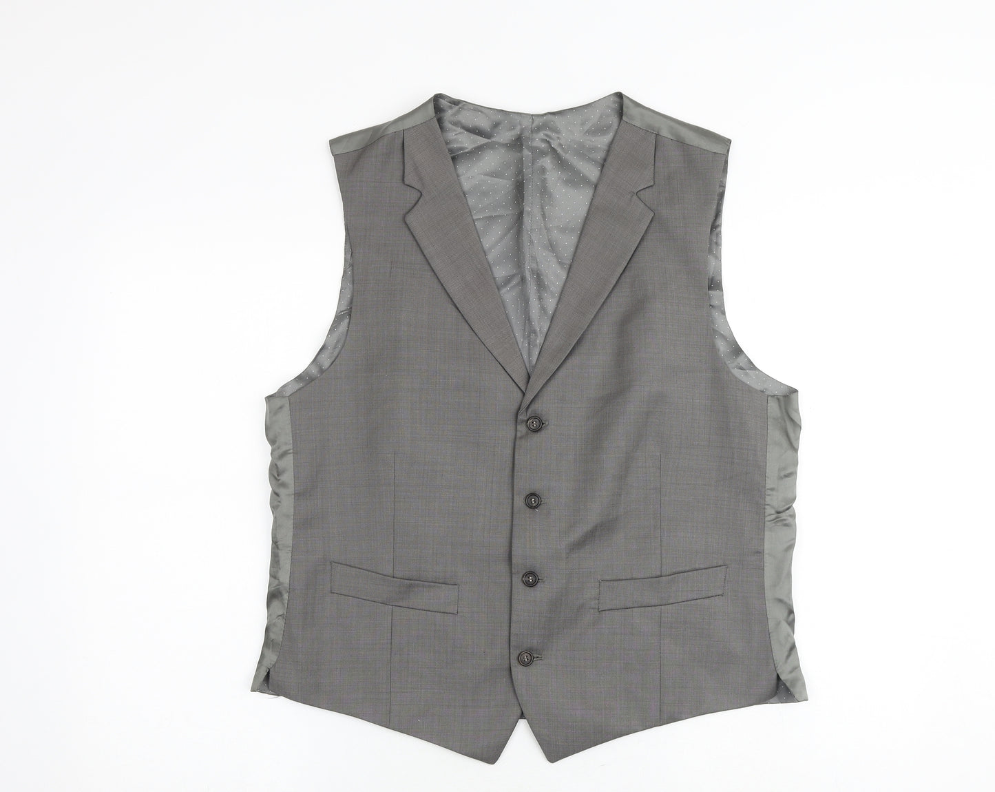 Jasper Conran Mens Grey Wool Jacket Suit Waistcoat Size 42 Regular