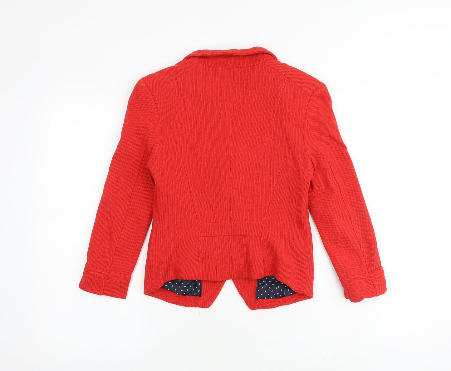 H&M Womens Red Jacket Blazer Size 8 Button