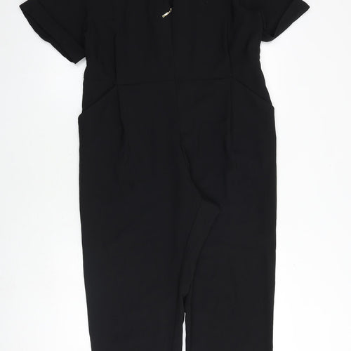 Zara Womens Black Polyester Jumpsuit One-Piece Size XS Pullover