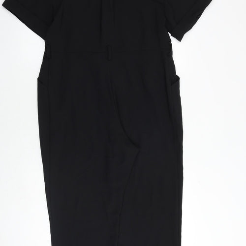 Zara Womens Black Polyester Jumpsuit One-Piece Size XS Pullover
