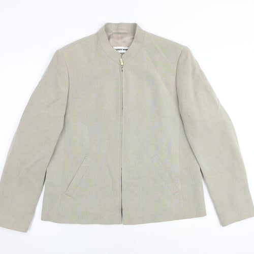 Gerry Weber Womens Beige Jacket Blazer Size 14 Zip