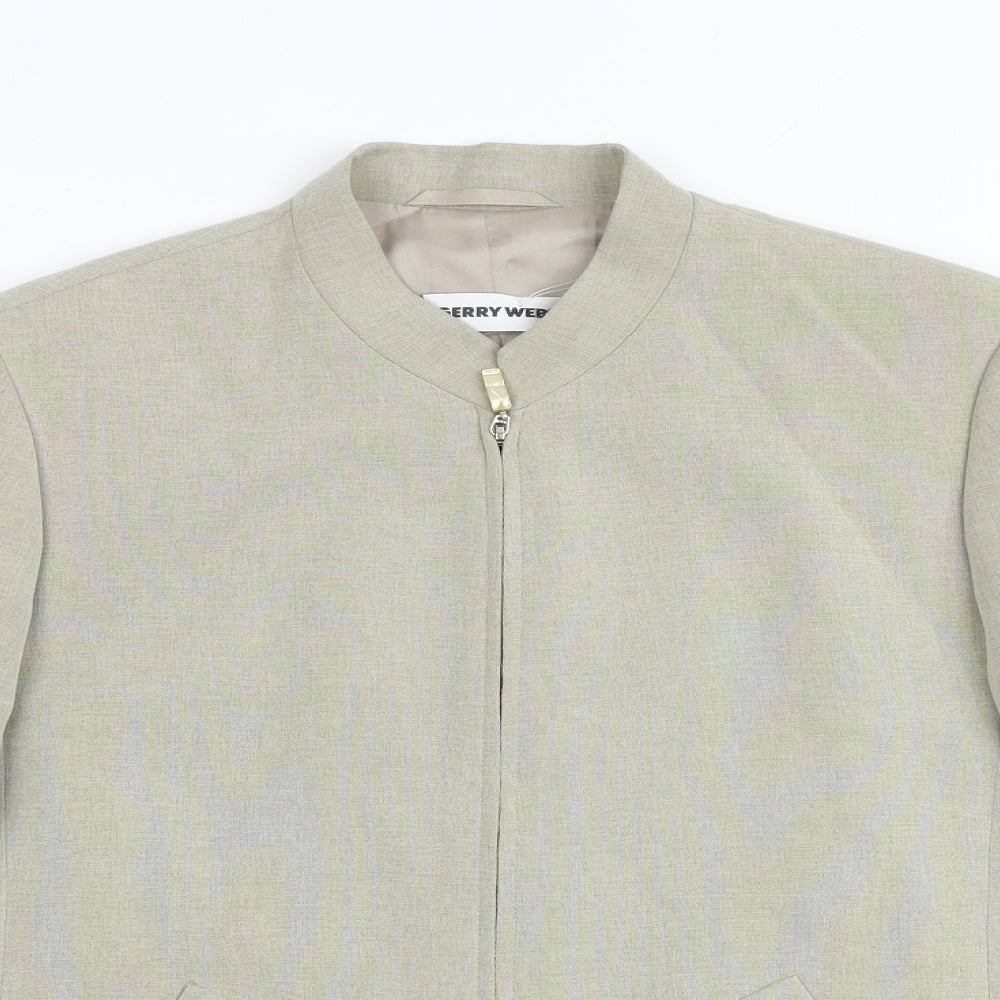 Gerry Weber Womens Beige Jacket Blazer Size 14 Zip