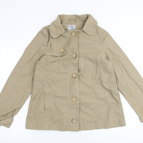 SEVENHILL Womens Beige Jacket Size L Button