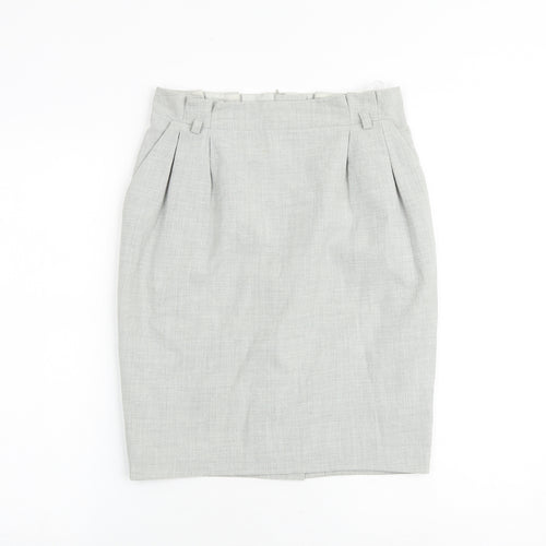 Debenhams Womens Grey Polyester Straight & Pencil Skirt Size 8 Zip
