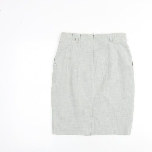 Debenhams Womens Grey Polyester Straight & Pencil Skirt Size 8 Zip