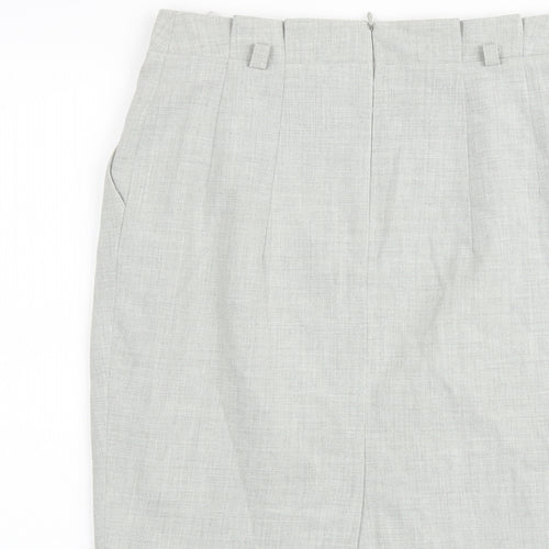 Debenhams Womens Grey Polyester Straight & Pencil Skirt Size 8 Zip