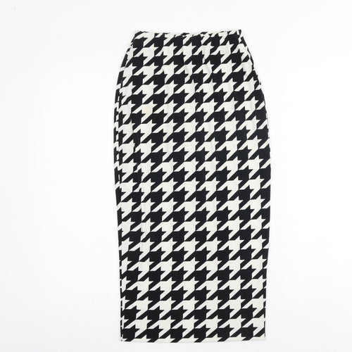 River Island Womens Multicoloured Geometric Polyester Bandage Skirt Size 6 - Houndstooth pattern