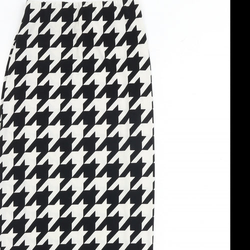 River Island Womens Multicoloured Geometric Polyester Bandage Skirt Size 6 - Houndstooth pattern