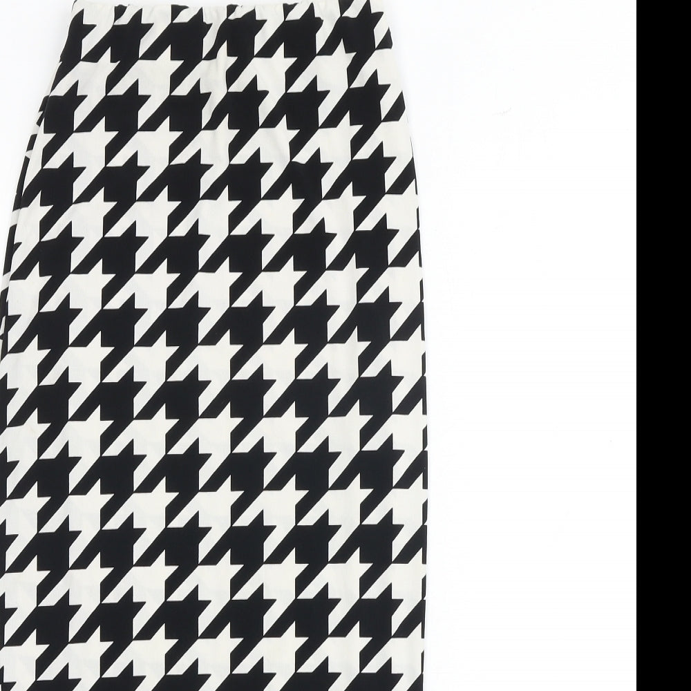 River Island Womens Multicoloured Geometric Polyester Bandage Skirt Size 6 - Houndstooth pattern