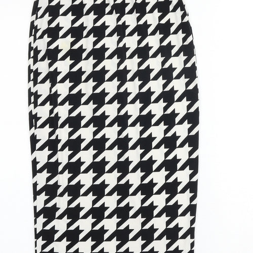 River Island Womens Multicoloured Geometric Polyester Bandage Skirt Size 6 - Houndstooth pattern