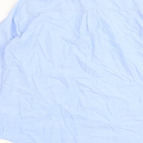 Topshop Womens Blue 100% Cotton Basic Button-Up Size 10 Collared