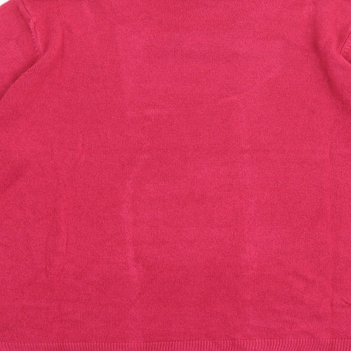 Marks and Spencer Womens Pink Round Neck Acrylic Pullover Jumper Size 12