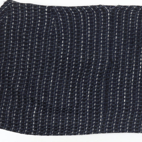 Minuet Womens Blue Geometric Cotton A-Line Skirt Size 20 Zip