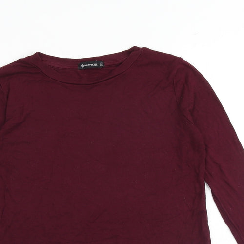 Stradivarius Womens Red Viscose Basic T-Shirt Size M Boat Neck