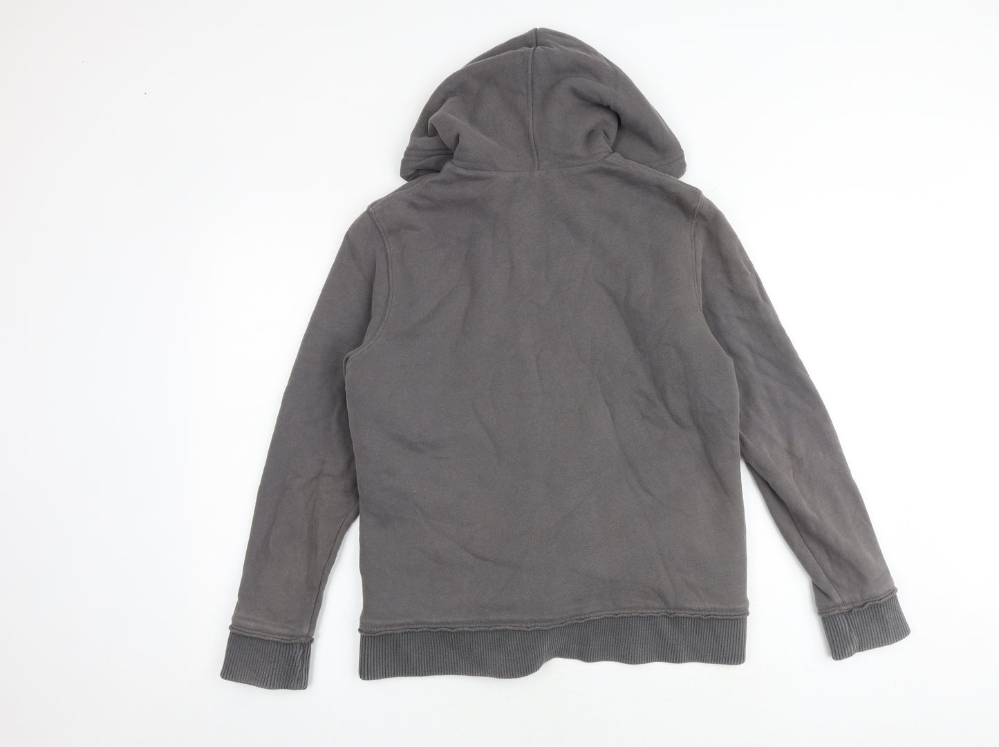 Marks and Spencer Womens Grey Cotton Full Zip Hoodie Size 12 Zip