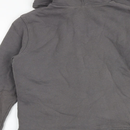 Marks and Spencer Womens Grey Cotton Full Zip Hoodie Size 12 Zip