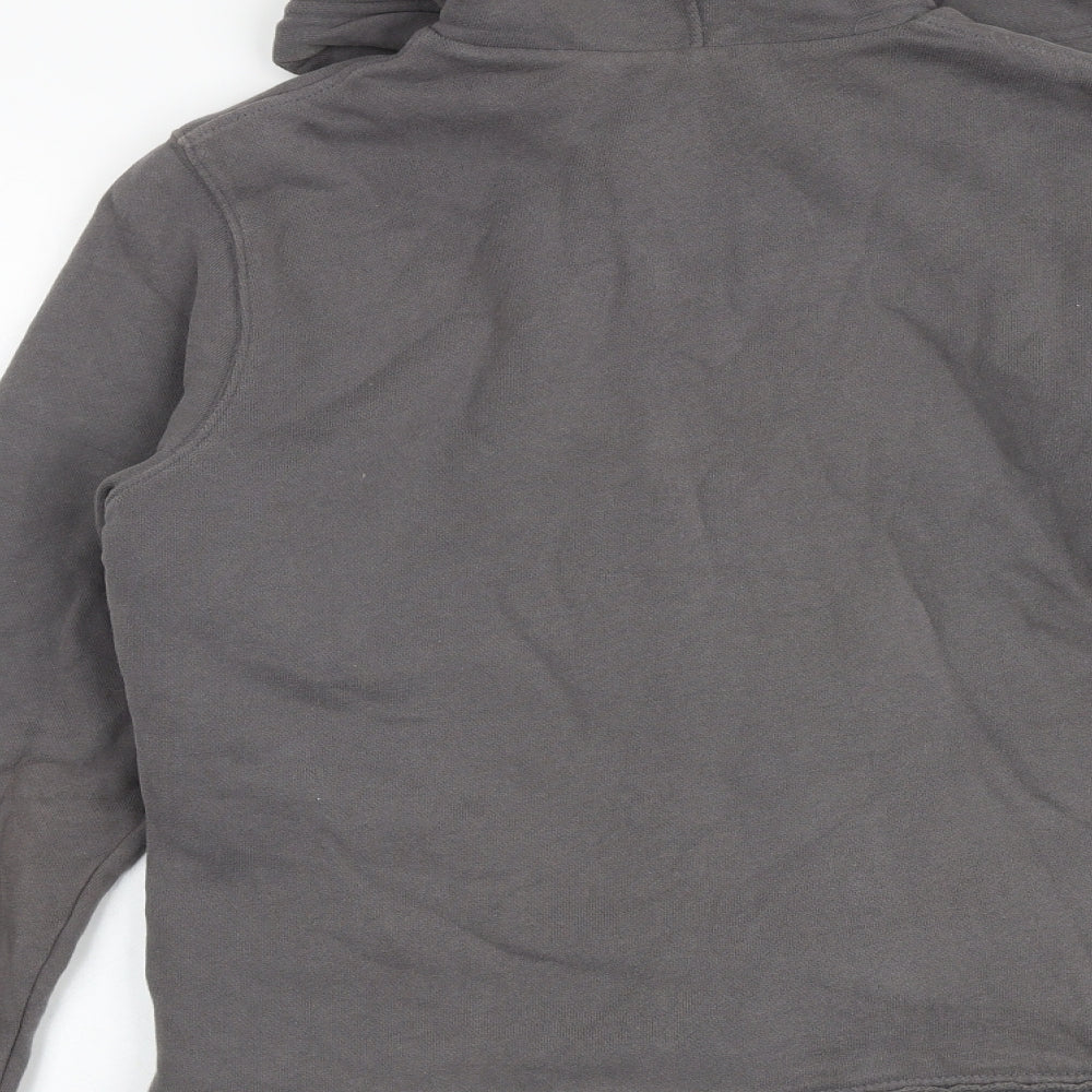 Marks and Spencer Womens Grey Cotton Full Zip Hoodie Size 12 Zip