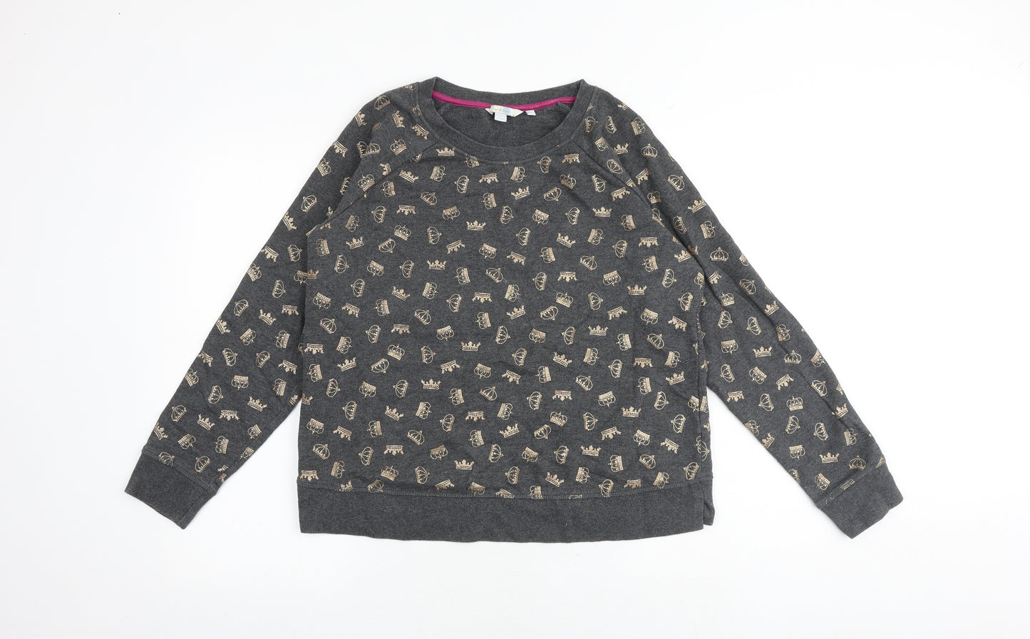 Boden Womens Grey Geometric Chlorofibre Pullover Sweatshirt Size M Pullover - Crown pattern