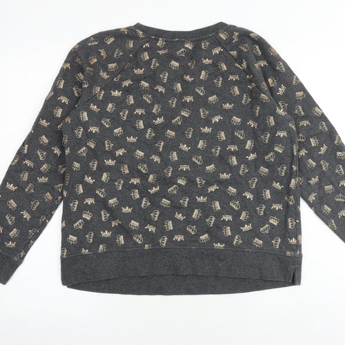 Boden Womens Grey Geometric Chlorofibre Pullover Sweatshirt Size M Pullover - Crown pattern
