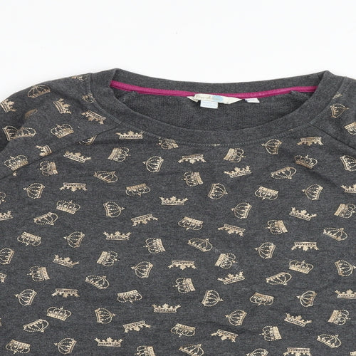 Boden Womens Grey Geometric Chlorofibre Pullover Sweatshirt Size M Pullover - Crown pattern