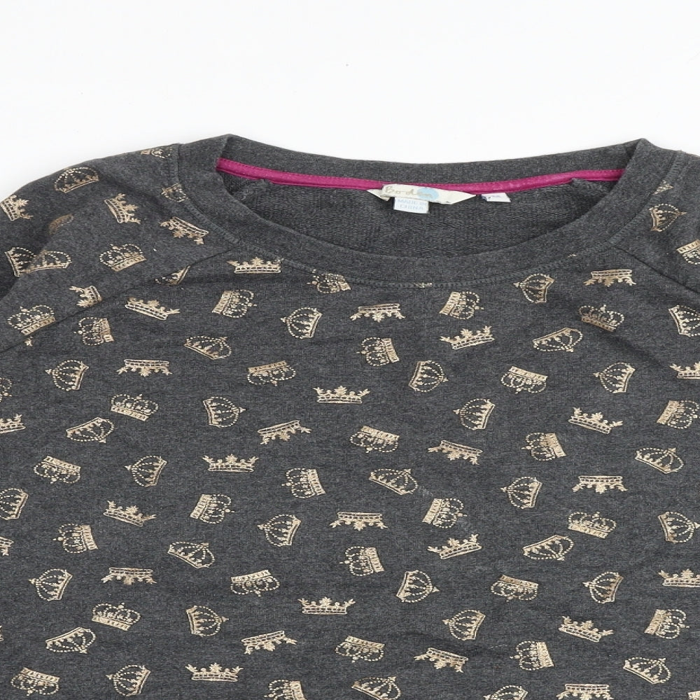 Boden Womens Grey Geometric Chlorofibre Pullover Sweatshirt Size M Pullover - Crown pattern