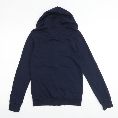 adidas Girls Blue Cotton Full Zip Hoodie Size 13-14 Years Zip