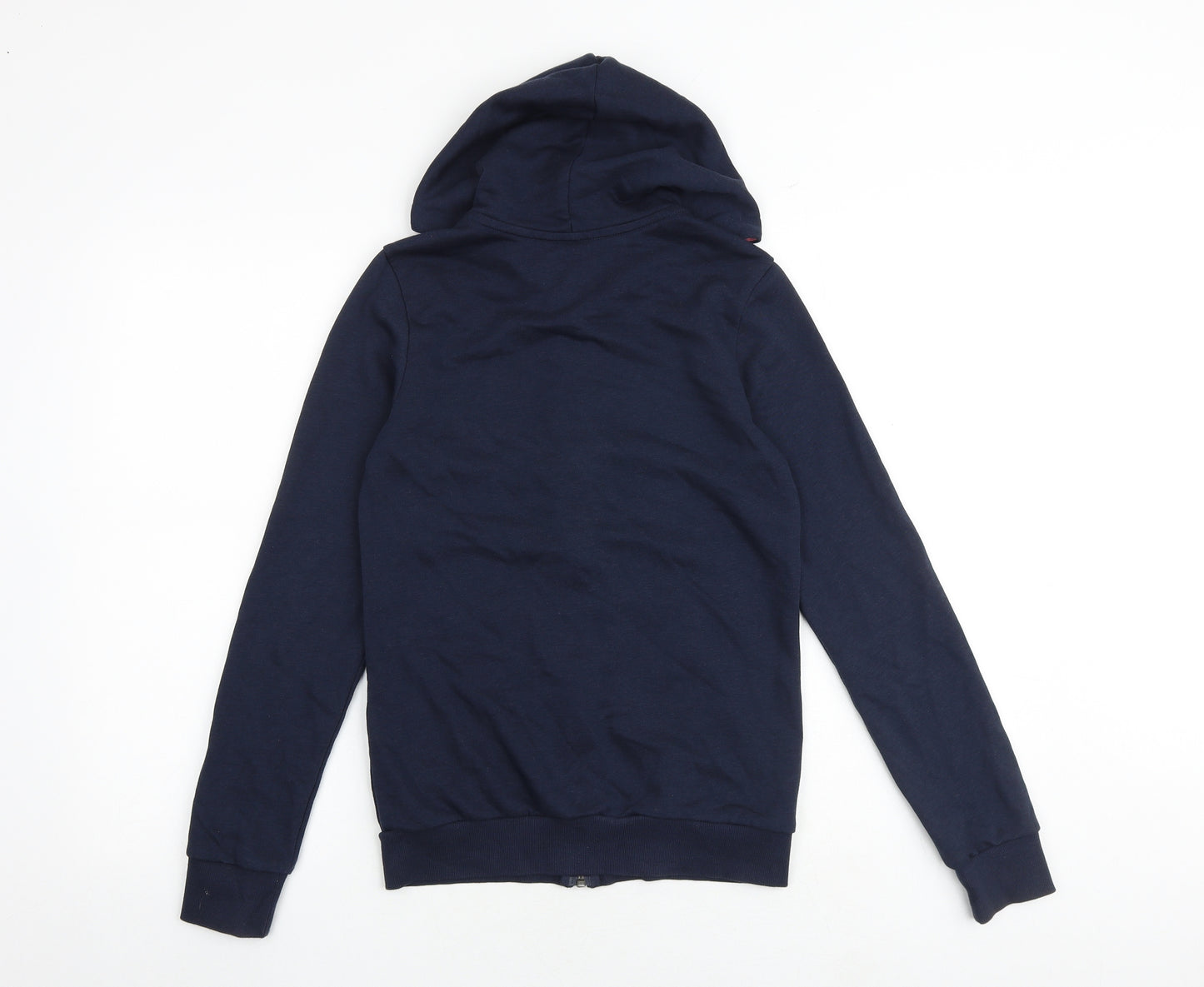 adidas Girls Blue Cotton Full Zip Hoodie Size 13-14 Years Zip