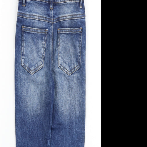 NEXT Boys Blue Cotton Dungarees Trousers Size 3-4 Years Regular Buckle