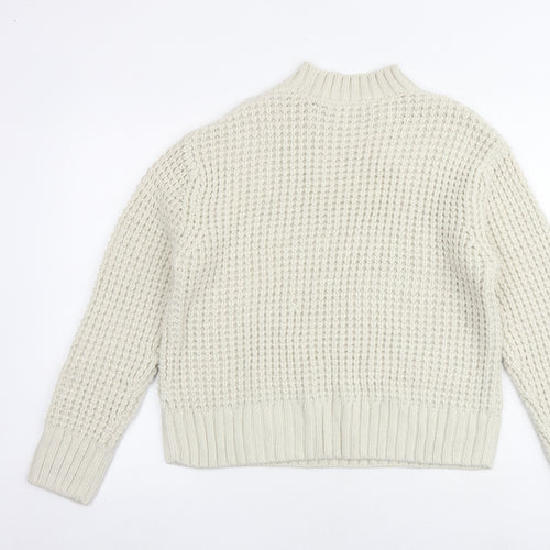 Marks and Spencer Womens Beige Round Neck Acrylic Pullover Jumper Size M