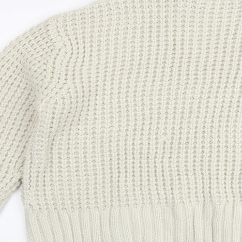 Marks and Spencer Womens Beige Round Neck Acrylic Pullover Jumper Size M