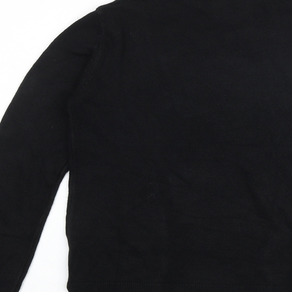 Marks and Spencer Womens Black Round Neck Acrylic Pullover Jumper Size 8 Pullover