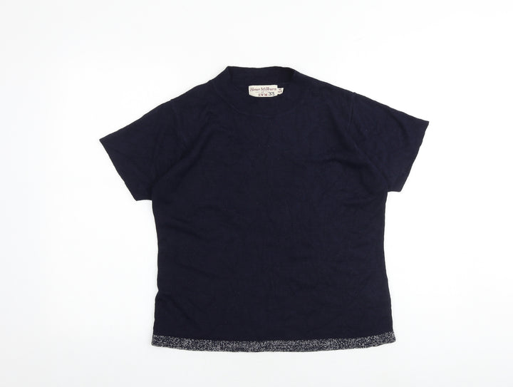 EWM Womens Blue Round Neck Acrylic Pullover Jumper Size 14 - Size 14-16