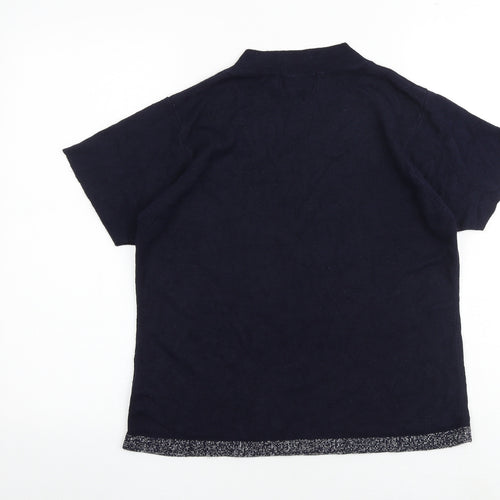 EWM Womens Blue Round Neck Acrylic Pullover Jumper Size 14 - Size 14-16