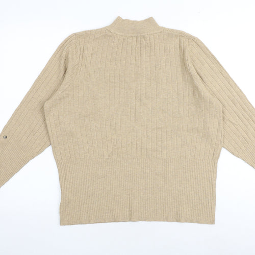 Marks and Spencer Womens Brown High Neck Viscose Pullover Jumper Size 20
